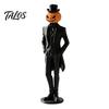 Stable Base Display Piece Pumpkin Gentleman Figurine, Halloween Head Man Statue, Spooky Horror Retro Desktop Decor 3D Printed Ornament for Shelf