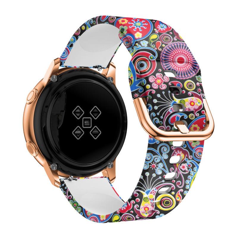 20mm Printed Silicone Sport Strap for Samsung & Huawei Smartwatches: Galaxy Watch Active 1/2