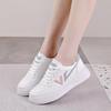 2024 Spring Korean Style Women's Thick Sole Platform White Shoes - Trendy, Breathable, Height-Increasing Casual Shoes for Students