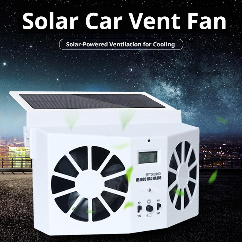 Solar Car Auto Exhaust Fan Car Window Exhaust Fan Cooler Portable Ventilator Cooler with Display Ventilation System