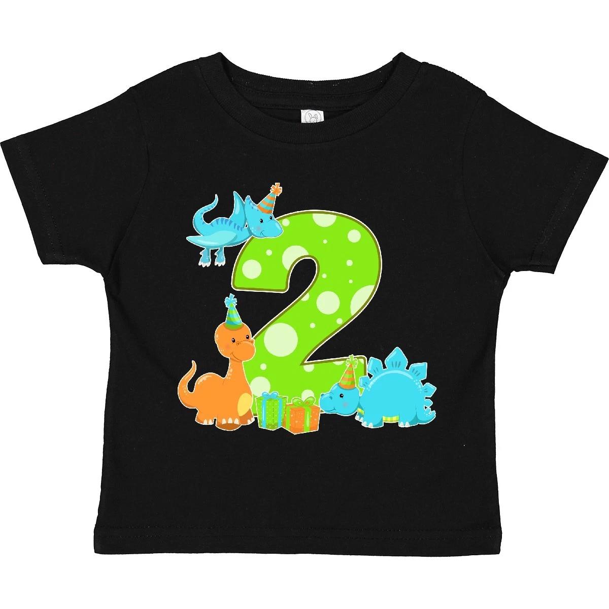Inktastic Dinosaur Party-Second Birthday Toddler kids boys T-Shirt Birthdays Second 2nd 120