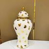 Flower Vase Ginger Jar Home Decoration Ceramic Vase Middle Eastern wedding table decoration Tall Floor  vase Platinum ginger jar