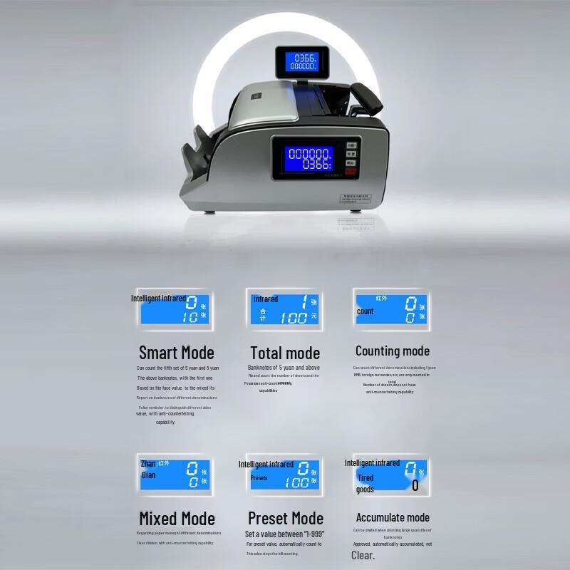 FLYER FL0366B Dual Display Banknote Counter and Detector CN plug (adapter included)