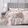 Marie Cat Aristocats Blanket Fleece Summer Air Conditioning  Portable Lightweight Throw Blanket for Bed Travel Bedspread