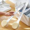 Double-Sided Long Handle Shower Brush with Soft Bristles and Mud Scraper
