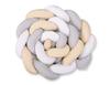 Braided Cot Bumper XXL - White-gray-beige
