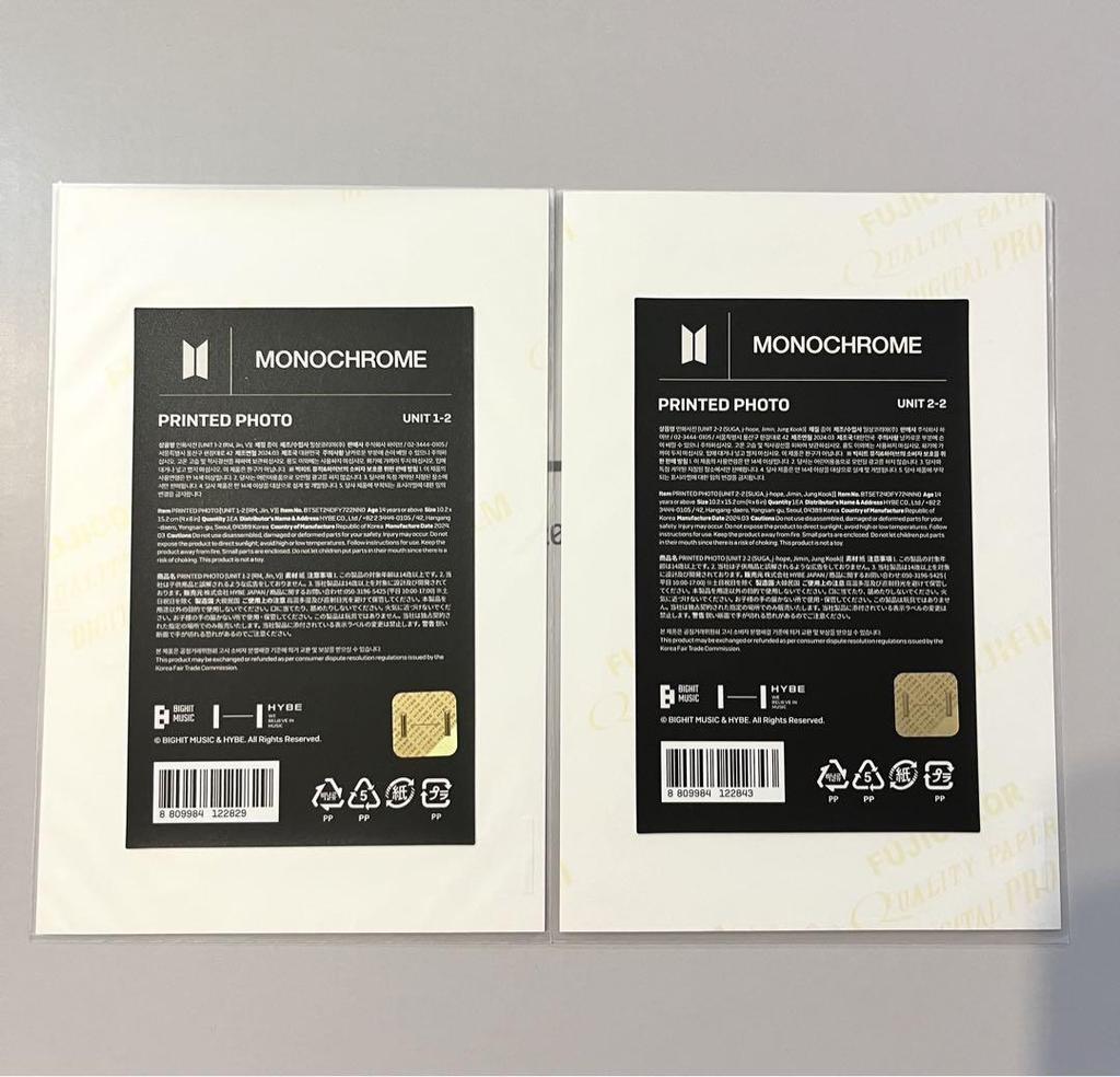 [USED] BTS MONOCHROME POP-UP Print Photo (2 Units)