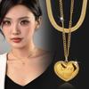Beautiful Heart Shaped Titanium Steel Necklace For Trendy Women With Adjustable Options Length