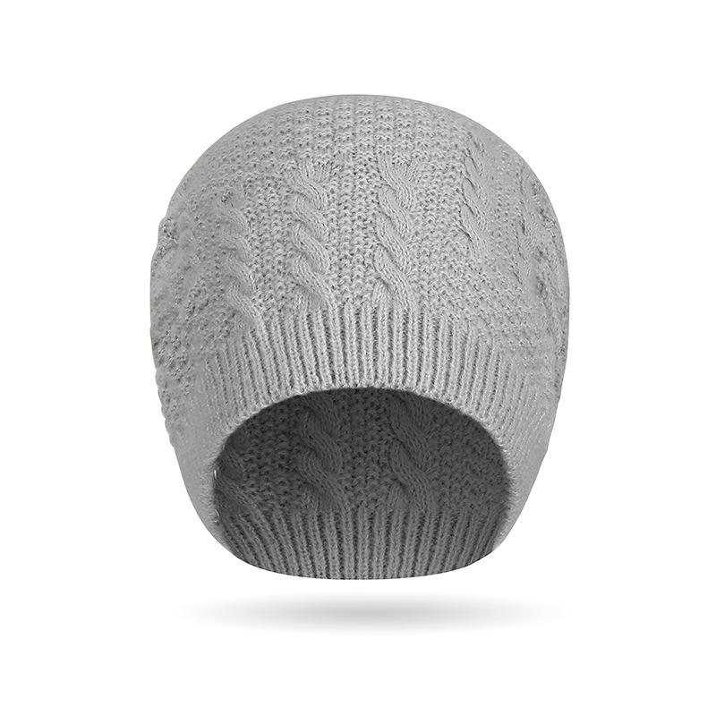 Autumn Winter Women Men Twist Knitted Cap Outdoor Pullover Cap