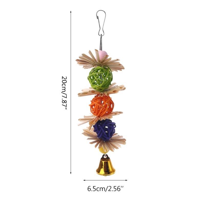 Parrot Chew Toy Rattan Balls with Bright Color Entertainment for Small Birds Cockatiel Finch