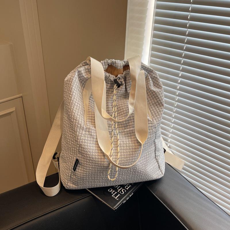 Casual lightweight drawstring multi-purpose backpack new large-capacity sports shoulder slack bucket bag