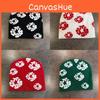 Hat Knit Fashionable With Floral Print And Warmth Function For Cold Use Seasons