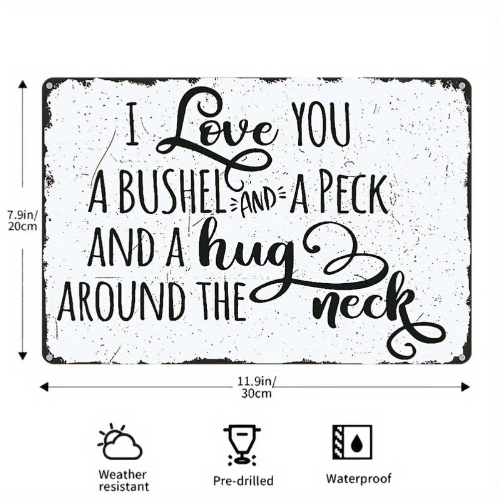 Винтажная металлическая настенная табличка -  Я люблю тебя очень сильно  Романтическая декоративная табличка для дома, спальни или сезонного праздника 20x30cm（7.8x11.8inch）