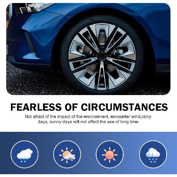 4 PCS Car Wheel Center Caps, 60MM/2.36In OD 56MM/2.2In ID, ABS Snap-in Vehicle Rim Hub Caps, Anti-Falling Rust-Proof Wheel Hub Decoration, Universal