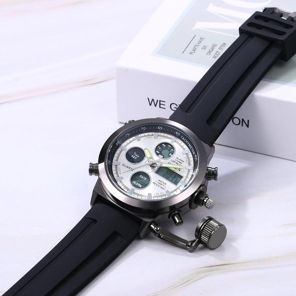 JEWELRYWE Men's Wristwatch Analog and Digital Japan Quartz Multi-function Waterproof 3ATM Outdoor Sports Casual Business Commuting School