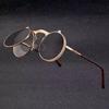 Vintage Steampunk Flip napszemüvegek Retro kerek fém napszemüvegek férfiaknak és nőknek márkatervező Circle Oculos