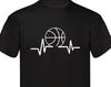Basketball Heartbeat T-Shirt, Funny Sports T-Shirt, Outdoor Games Lover Basketball Team Volleyball Gift Family Presents Xmas Gift Tee Tops