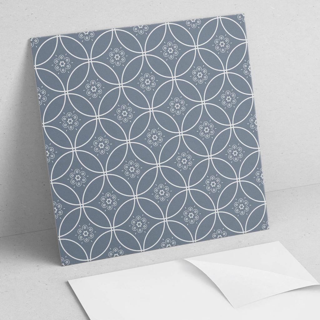 Self-Adhesive Vinyl Tiles Perfect for Modern Interiors Floral Ornament Pattern 20x20x20 cm
