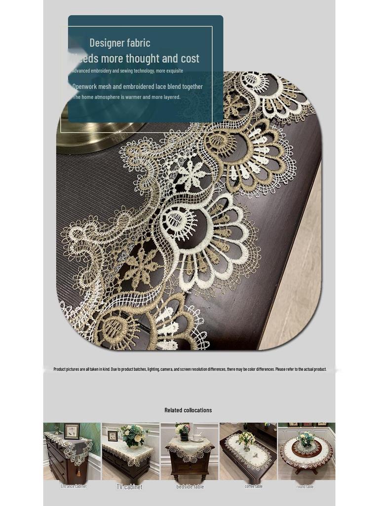 Europäische Spitze Tischläufer & Staubschutz für Amerikanischen Couchtisch oder TV-Schrank