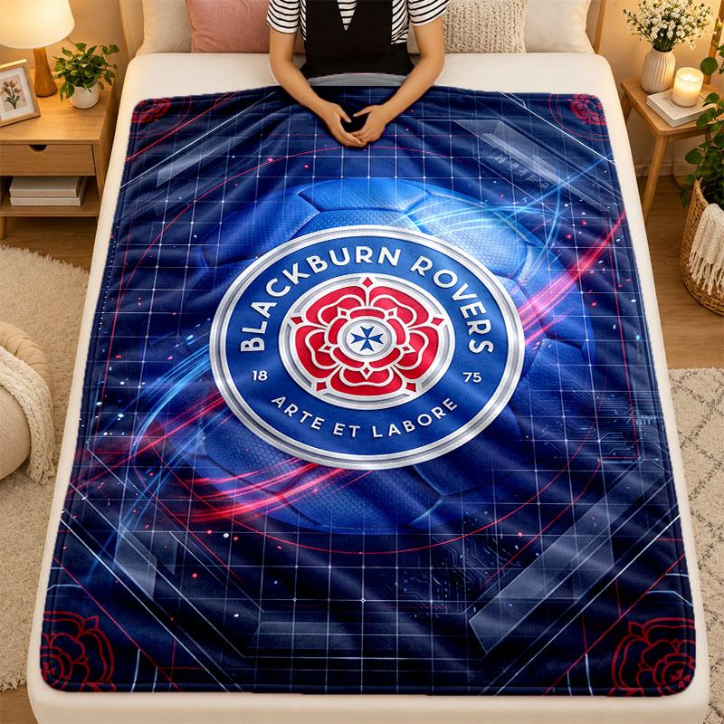Flannel BlanketBlackburn Rovers Football Warm Soft Throw Blanket for Indoor Sofa Bed Living Room Use