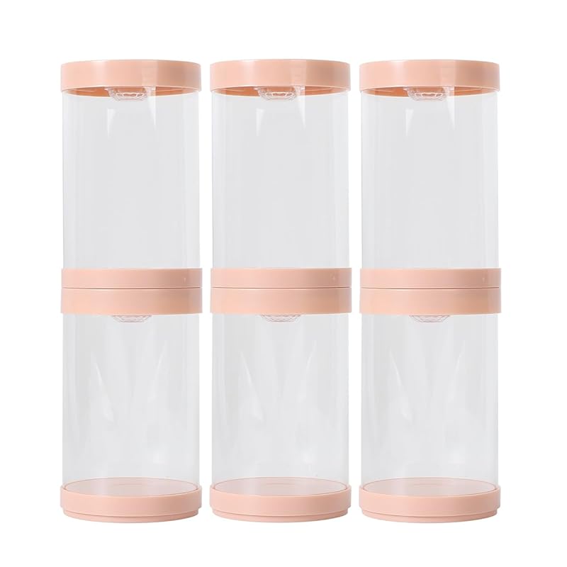 

[Queen-b] figure display case set of 6 clear transparent collection stand stand 13×8cm LED light cylinder storage toys hobby character decoration