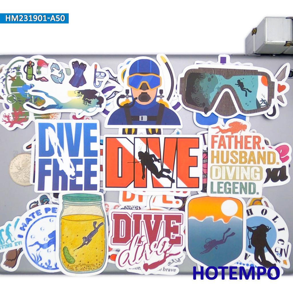 203050 Stück Tauchaufkleber Taucherstil Unterwasser Erkunden Lustige Aufkleber für Handy Laptop Fahrrad Auto Motorrad Gepäckaufkleber