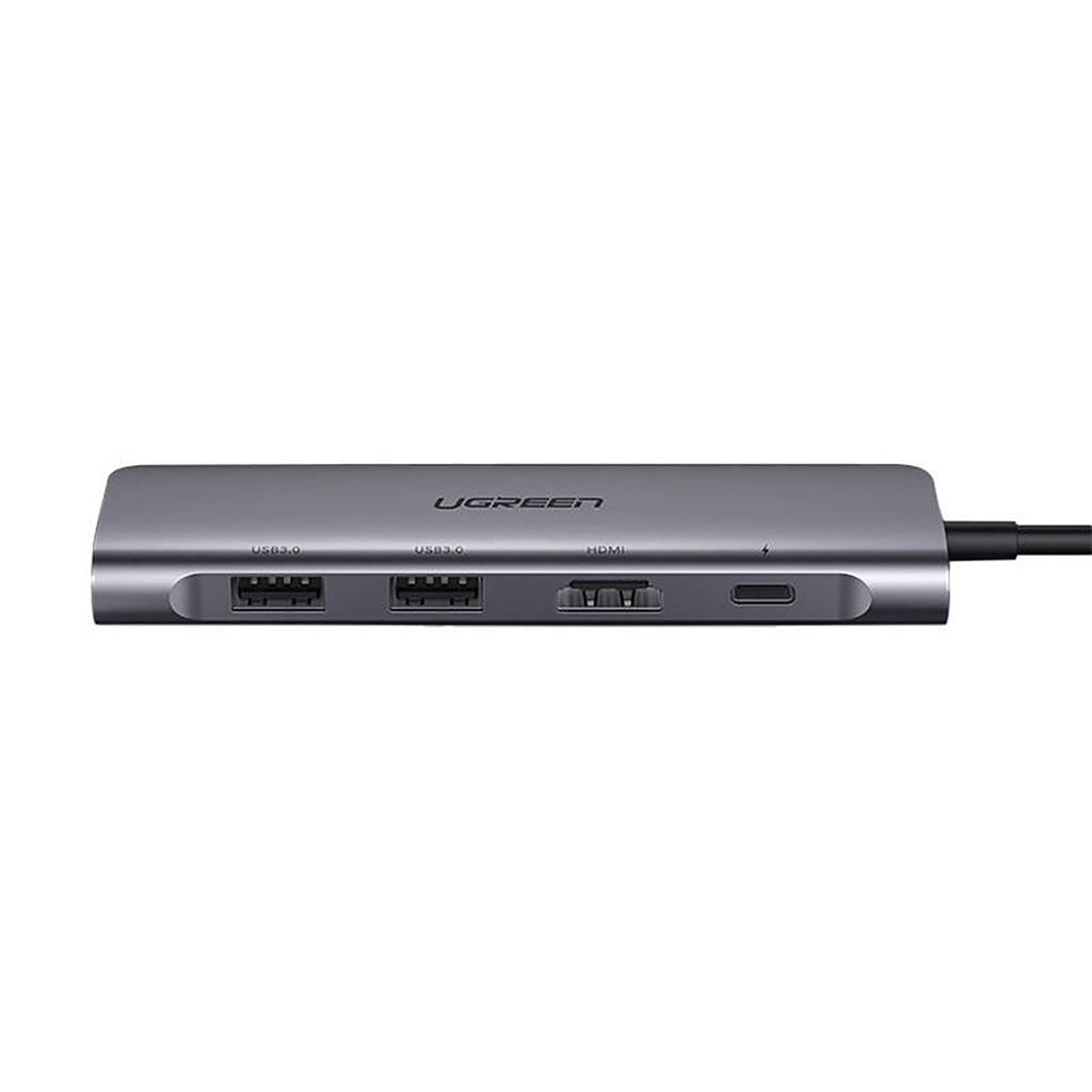 6in1 HUB Adapter USB-C - HDMI USB-A USB-C PD SD TF Reader - Gray