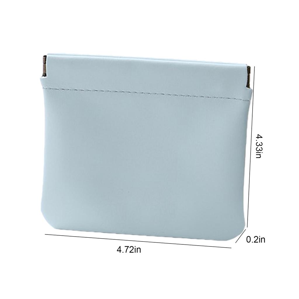 4Pcs PU Leather Automatic Closure Pouch Solid Color Mini Pocket Cosmetic Bag Portable Makeup Clutch for Jewelry Lipstick