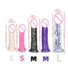 Simulation Penis Transparent Jelly Color Crystal Egg-Free Dildo Large and Medium Small Size Suction Cup Sex Product Female Self-Use