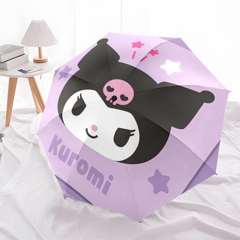 1pc Kuromi Cute Skull Stars Umbrella with Plastic Handle,Suitable for All Seasons Home Travel Outdoor UmbrellaSanlio305