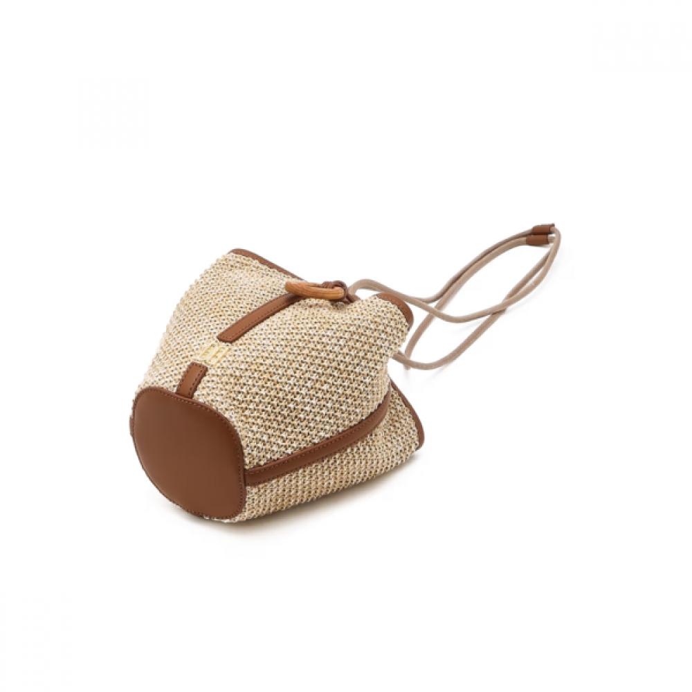 Daks Beige Dd Logo Raffia Shoulder Bag Dcba6e112i2