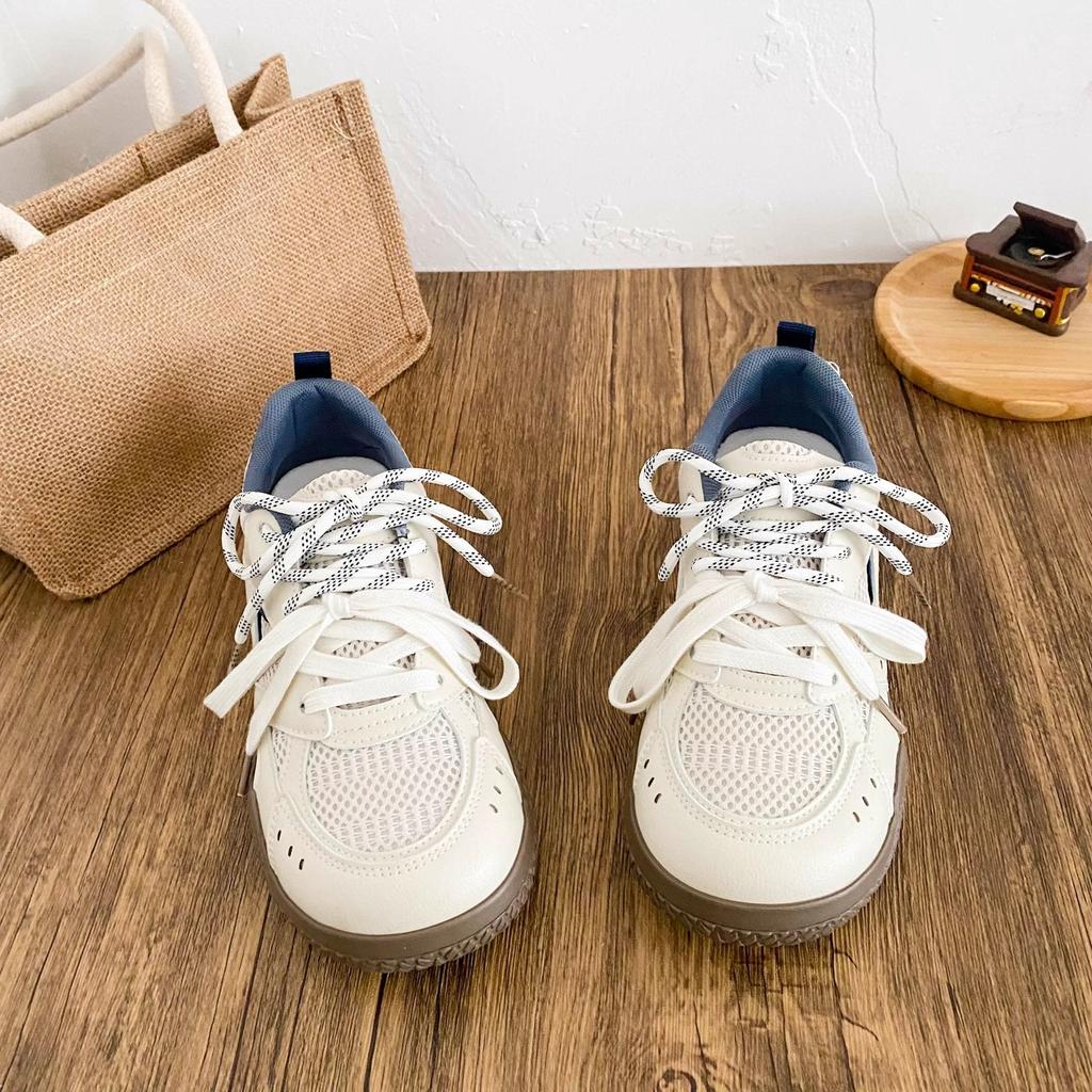 2025 spring new little white shoes mesh breathable sports and leisure board shoes fashion versatile non-slip German training shoes women