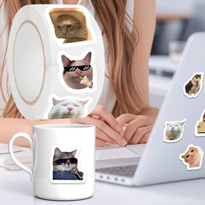 500 Stück Kawaii Verrückte Katze Haftpapier Aufkleber Etiketten Danke Aufkleber Versiegelung DIY Dekoration Scrapbooking Schreibwaren Zubehör