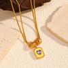 Diamond Inlaid Heart Pendant Titanium Steel Necklace Premium Sweater Chain Tarnish Free 18K Gold Clavicle Chain Jewelry