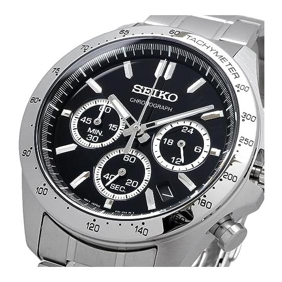 [Seiko] SEIKO 1/5 Second Chronograph Quartz Watch Men's SBTR013 Black [Domestic Genuine Product]