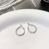 Silver Needle Silver Pigment Ring Earrings, Women's Cold Temperament, Versatile Earrings, Design Sense of Simple Earrings