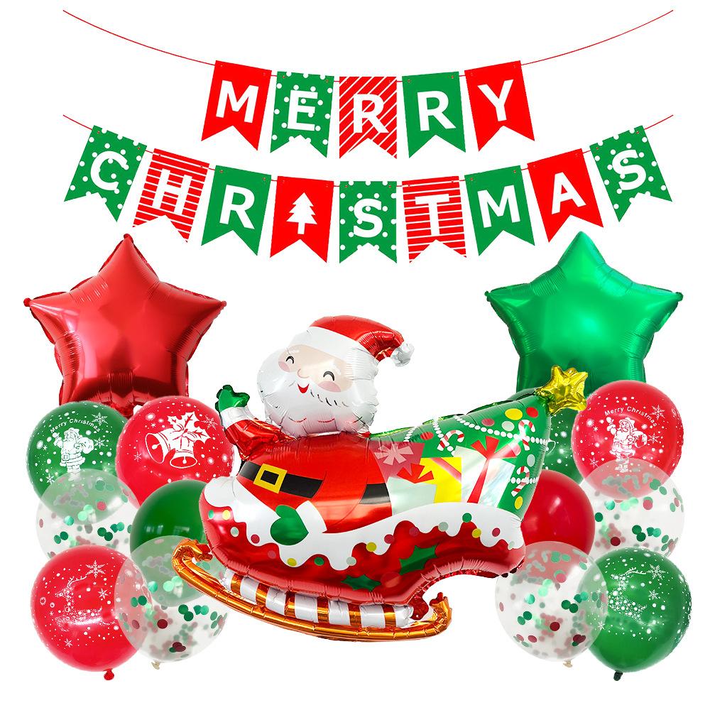 Christmas Decoration Aluminum Film Balloon New Year'S Day Party Scene Arrangement Santa Claus Christmas Tree Balloon