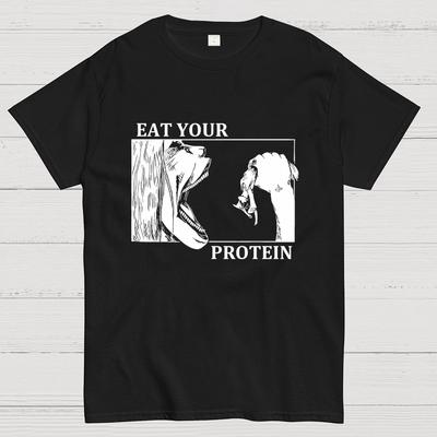 Eat Your Protein Unisex 100% Cotton Summer Casual Cool Loose T-Shirt