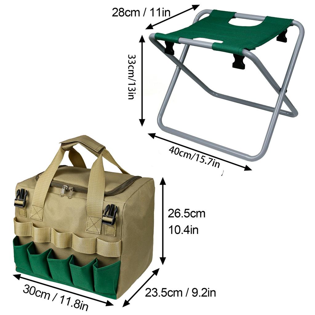 Removable Garden Tool Bench Folding Garden Stool Multifunction Gardening Tool Organizer Stool