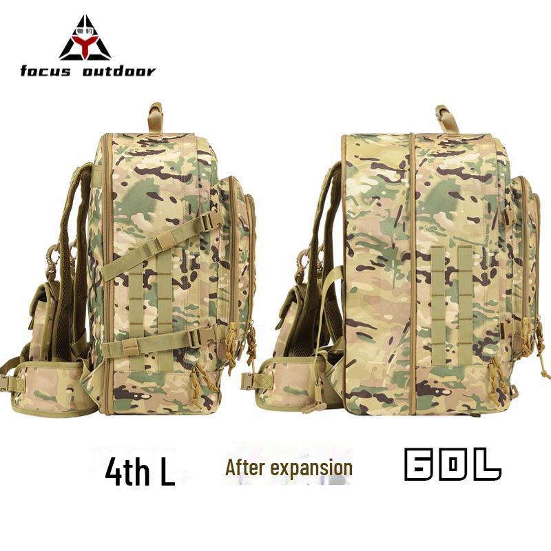 Herrarnas 60L Utbyggbara Taktiska Bergsklättringsryggsäck - Andningsbar & Stor Kapacitet