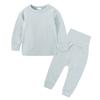 Autumn Children's Home Wear Thick Section Brushed Boys Girls Baby Clothes Suit Long Sleeve Trousers Open File Roupas De Bebe