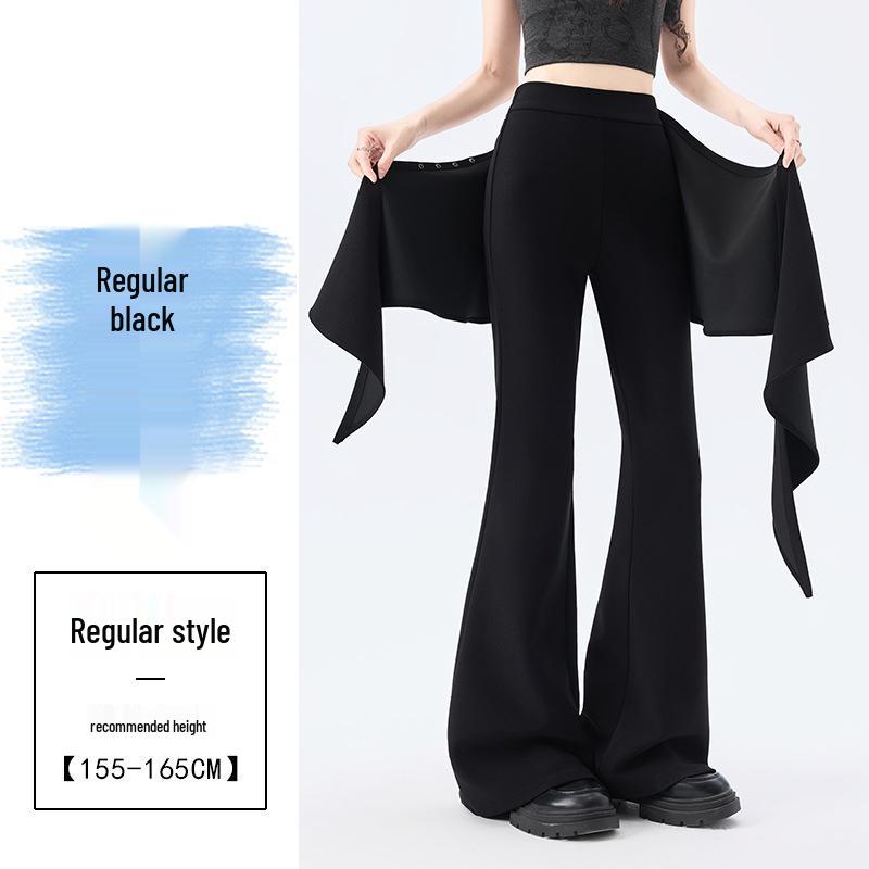 Women s 2026 Spring High-waisted Micro-flare Pants with Ribbon Detail: Slimming, Elastic, and Stylish M