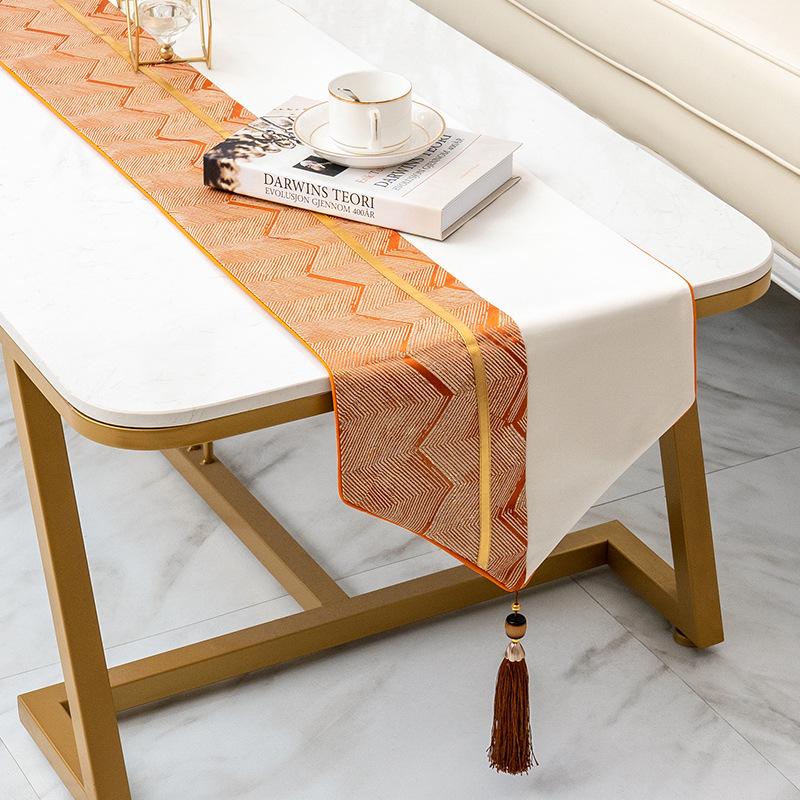 Modern Nordic Light Luxury Table Runner - Elegant High-End Coffee and Tea Table Decorative Fabric Cover.