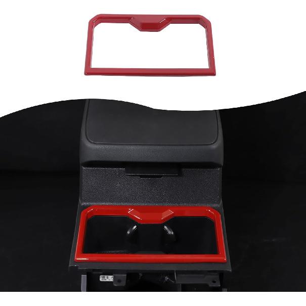Car Cup Holder Cover Frame Trim Compatible with Toyota Tacoma 2024, ABS Inner Front Water Cup Holder Trim Cover, Car Center Control Water Cup Holder