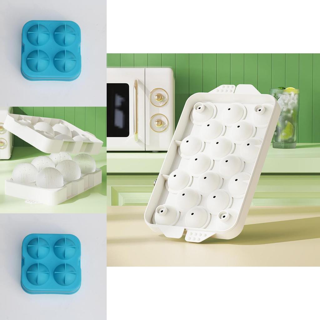 Premium Whiskey Box Ice Ball Cube Maker Tray With Stylish Round Sphere Mould