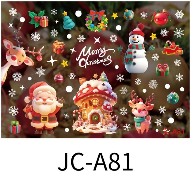Christmas Window Decoration Stickers Merry Christmas Wall Stickers Window Glass Merry Christmas Home Decoration Happy New Year Stickers