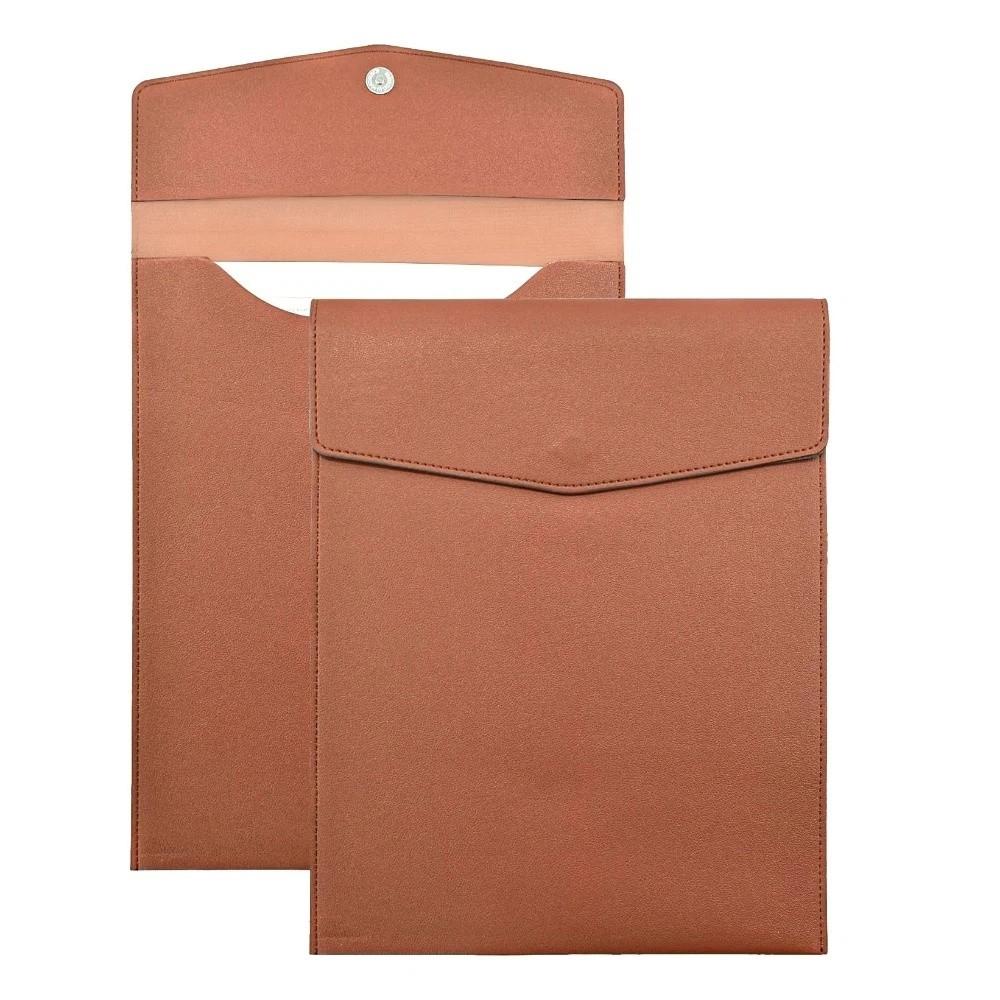 Magnetic Button Closure Document Bag Simple Paper Organizer A4 File Folder Document Storage темно-коричневого
