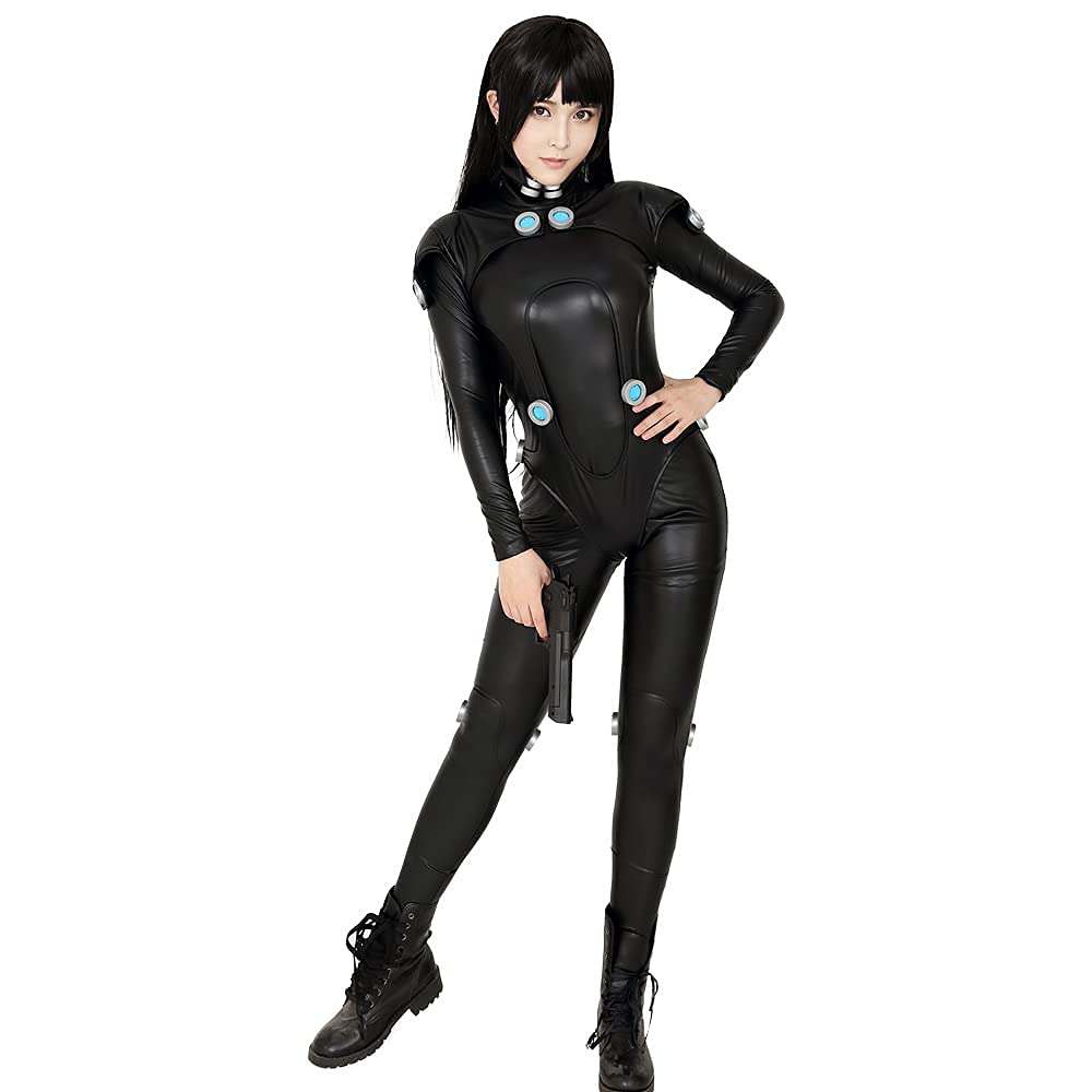 Cosplay Costume PU Leather Battle Suit Bodysuit Halloween Christmas [Miccostumes] Women s (M) чёрный