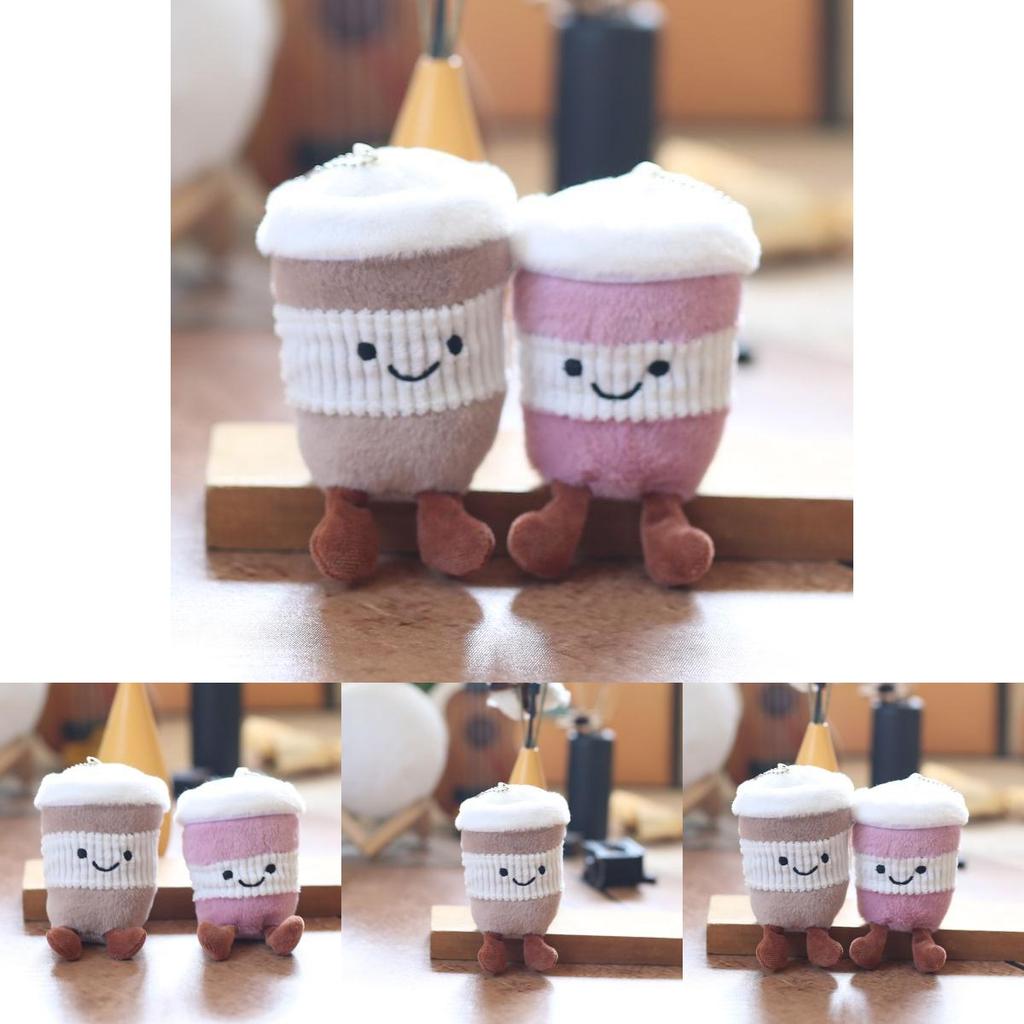 Plush Toy Keychain With Super Soft Short Plush Milk Tea Cup Design For Girls Backpack Charm Home Decor Gift