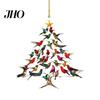 Acrylic Hummingbird Decoration Sparkling Christmas Ornament Double-Sided Colorful Design Special Tree Stack Winter Bird Xmas Decor Holiday Accessory